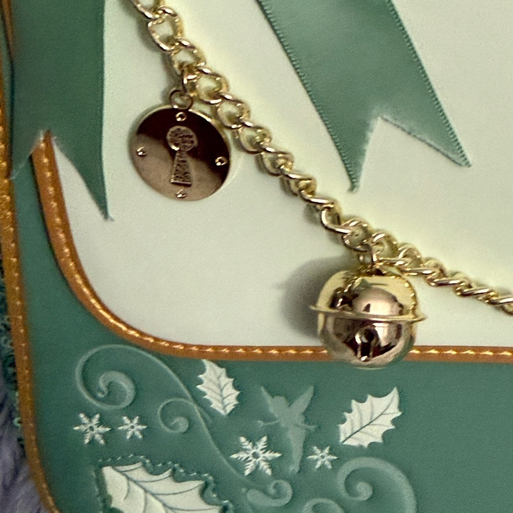 Peter Pan Tinker Bell Holiday Sequin Crossbody Bag with Charms NWT - Picture 7 of 8